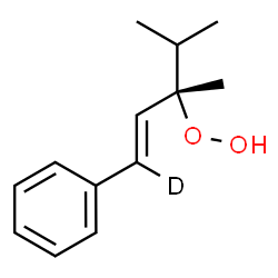 ChemSpider 2D Image | (1E,3S)-3,4-Dimethyl-1-phenyl(1-~2~H)-1-penten-3-yl hydroperoxide | C13H17DO2