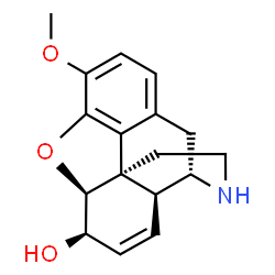 ChemSpider 2D Image | (5beta,6beta,9alpha,13alpha,14alpha)-3-Methoxy-7,8-didehydro-4,5-epoxymorphinan-6-ol | C17H19NO3