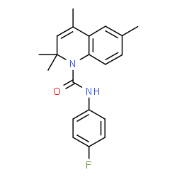 ChemSpider 2D Image | N-(4-Fluorophenyl)-2,2,4,6-tetramethyl-1(2H)-quinolinecarboxamide | C20H21FN2O