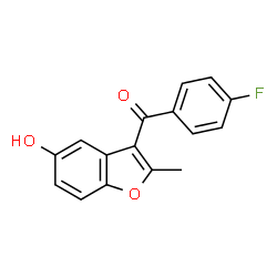 ChemSpider 2D Image | (4-Fluorophenyl)(5-hydroxy-2-methyl-1-benzofuran-3-yl)methanone | C16H11FO3