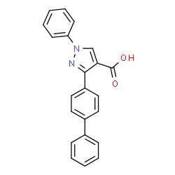 ChemSpider 2D Image | 3-(4-Biphenylyl)-1-phenyl-1H-pyrazole-4-carboxylic acid | C22H16N2O2