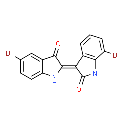 ChemSpider 2D Image | (3Z)-7-Bromo-3-(5-bromo-3-oxo-1,3-dihydro-2H-indol-2-ylidene)-1,3-dihydro-2H-indol-2-one | C16H8Br2N2O2