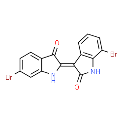 ChemSpider 2D Image | (3Z)-7-Bromo-3-(6-bromo-3-oxo-1,3-dihydro-2H-indol-2-ylidene)-1,3-dihydro-2H-indol-2-one | C16H8Br2N2O2