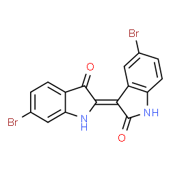 ChemSpider 2D Image | (3Z)-5-Bromo-3-(6-bromo-3-oxo-1,3-dihydro-2H-indol-2-ylidene)-1,3-dihydro-2H-indol-2-one | C16H8Br2N2O2