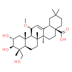 ChemSpider 2D Image | (2alpha,3beta,11alpha)-2,3,23-Trihydroxy-11-methoxyolean-12-en-28-oic acid | C31H50O6