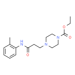 ChemSpider 2D Image | Ethyl 4-{3-[(2-methylphenyl)amino]-3-oxopropyl}-1-piperazinecarboxylate | C17H25N3O3