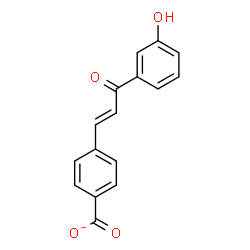 ChemSpider 2D Image | 4-[(1E)-3-(3-Hydroxyphenyl)-3-oxo-1-propen-1-yl]benzoate | C16H11O4