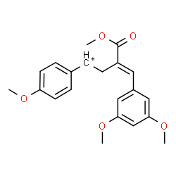 ChemSpider 2D Image | (3E)-4-(3,5-Dimethoxyphenyl)-3-(methoxycarbonyl)-1-(4-methoxyphenyl)-3-buten-1-ylium | C21H23O5