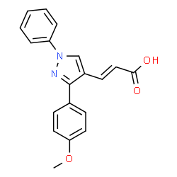 ChemSpider 2D Image | 3-[3-(4-Methoxy-phenyl)-1-phenyl-1H-pyrazol-4-yl]-acrylic acid | C19H16N2O3