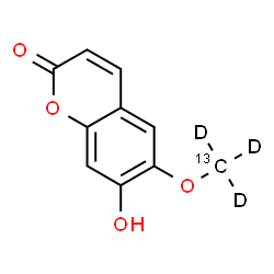 ChemSpider 2D Image | 7-Hydroxy-6-[(~13~C,~2~H_3_)methyloxy]-2H-chromen-2-one | C913CH5D3O4