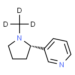 ChemSpider 2D Image | 3-[(2S)-1-(~2~H_3_)Methyl-2-pyrrolidinyl]pyridine | C10H11D3N2