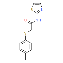 ChemSpider 2D Image | 2-[(4-Methylphenyl)sulfanyl]-N-(1,3-thiazol-2-yl)acetamide | C12H12N2OS2