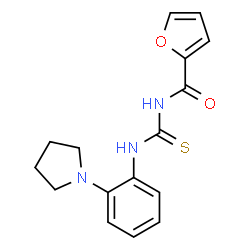 ChemSpider 2D Image | N-{[2-(1-Pyrrolidinyl)phenyl]carbamothioyl}-2-furamide | C16H17N3O2S