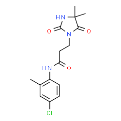 ChemSpider 2D Image | N-(4-Chloro-2-methylphenyl)-3-(4,4-dimethyl-2,5-dioxo-1-imidazolidinyl)propanamide | C15H18ClN3O3