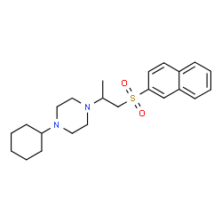 ChemSpider 2D Image | 1-Cyclohexyl-4-[1-(2-naphthylsulfonyl)-2-propanyl]piperazine | C23H32N2O2S