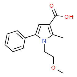 ChemSpider 2D Image | 1-(2-methoxyethyl)-2-methyl-5-phenylpyrrole-3-carboxylic acid | C15H17NO3