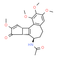 ChemSpider 2D Image | N-[(7R,7bR,10aS)-1,2,3,9-Tetramethoxy-8-oxo-5,6,7,7b,8,10a-hexahydrobenzo[a]cyclopenta[3,4]cyclobuta[1,2-c][7]annulen-7-yl]acetamide | C22H25NO6