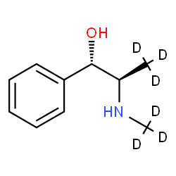 ChemSpider 2D Image | (1S,2R)-2-[(~2~H_3_)Methylamino]-1-phenyl-1-(3,3,3-~2~H_3_)propanol | C10H9D6NO