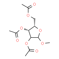 ChemSpider 2D Image | Methyl (2xi)-2,3,5-tri-O-acetyl-L-threo-pentofuranoside | C12H18O8