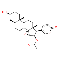 ChemSpider 2D Image | (3beta,5alpha,9beta,15beta,16beta)-16-Acetoxy-3-hydroxy-14,15-epoxybufa-20,22-dienolide | C26H34O6