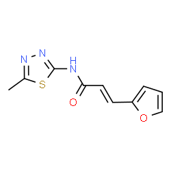 ChemSpider 2D Image | (2E)-3-(2-Furyl)-N-(5-methyl-1,3,4-thiadiazol-2-yl)acrylamide | C10H9N3O2S