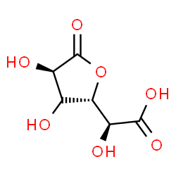 ChemSpider 2D Image | (2S)-[(2S,4R)-3,4-Dihydroxy-5-oxotetrahydro-2-furanyl](hydroxy)acetic acid (non-preferred name) | C6H8O7