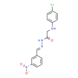 ChemSpider 2D Image | 2-[(4-Chlorophenyl)amino]-N'-[(E)-(3-nitrophenyl)methylene]acetohydrazide | C15H13ClN4O3