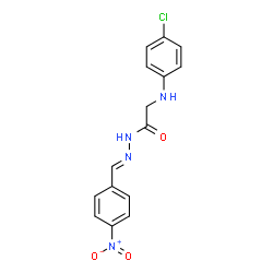 ChemSpider 2D Image | 2-[(4-Chlorophenyl)amino]-N'-[(E)-(4-nitrophenyl)methylene]acetohydrazide | C15H13ClN4O3