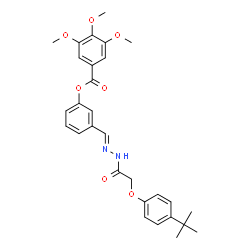 ChemSpider 2D Image | 3-[(E)-{[(4-tert-Butylphenoxy)acetyl]hydrazono}methyl]phenyl 3,4,5-trimethoxybenzoate | C29H32N2O7