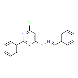 ChemSpider 2D Image | 4-[(2E)-2-Benzylidenehydrazino]-6-chloro-2-phenylpyrimidine | C17H13ClN4