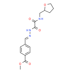 ChemSpider 2D Image | Methyl 4-[(E)-({oxo[(tetrahydro-2-furanylmethyl)amino]acetyl}hydrazono)methyl]benzoate | C16H19N3O5