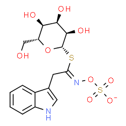 ChemSpider 2D Image | 1-S-[(1Z)-2-(1H-Indol-3-yl)-N-(sulfonatooxy)ethanimidoyl]-1-thio-beta-D-allopyranose | C16H19N2O9S2