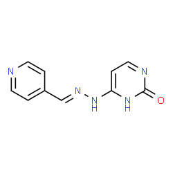 ChemSpider 2D Image | 6-[(2E)-2-(4-Pyridinylmethylene)hydrazino]-2(1H)-pyrimidinone | C10H9N5O