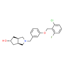 ChemSpider 2D Image | (3aR,5s,6aS)-2-{3-[(2-Chloro-6-fluorobenzyl)oxy]benzyl}octahydrocyclopenta[c]pyrrol-5-ol | C21H23ClFNO2