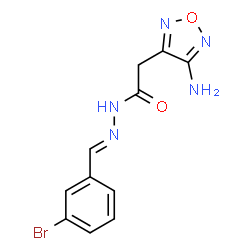 ChemSpider 2D Image | 2-(4-Amino-1,2,5-oxadiazol-3-yl)-N'-[(E)-(3-bromophenyl)methylene]acetohydrazide | C11H10BrN5O2