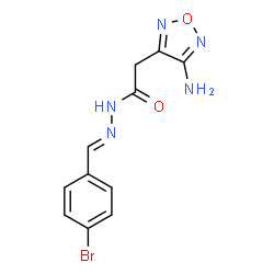 ChemSpider 2D Image | 2-(4-Amino-1,2,5-oxadiazol-3-yl)-N'-[(E)-(4-bromophenyl)methylene]acetohydrazide | C11H10BrN5O2