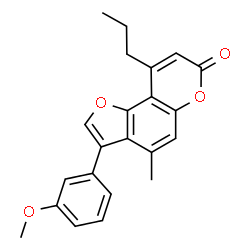 ChemSpider 2D Image | 3-(3-Methoxyphenyl)-4-methyl-9-propyl-7H-furo[2,3-f]chromen-7-one | C22H20O4