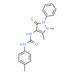 ChemSpider 2D Image | 1-(1,5-Dimethyl-3-oxo-2-phenyl-2,3-dihydro-1H-pyrazol-4-yl)-3-(4-methylphenyl)urea | C19H20N4O2