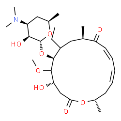 ChemSpider 2D Image | (4S,6S,9R,11Z,13Z,16S)-6-{[(2R,3S,4S,6R)-4-(Dimethylamino)-3-hydroxy-6-methyltetrahydro-2H-pyran-2-yl]oxy}-7-ethyl-4-hydroxy-5-methoxy-9,16-dimethyloxacyclohexadeca-11,13-diene-2,10-dione (non-preferr
ed name) | C28H47NO8