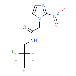 ChemSpider 2D Image | 2-(2-Nitro-1H-imidazol-1-yl)-N-[2,3,3,3-tetrafluoro-2-(~18~F)fluoropropyl]acetamide | C8H7F418FN4O3