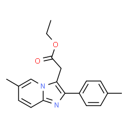 ChemSpider 2D Image | Ethyl 2-(6-methyl-2-(p-tolyl)imidazo[1,2-a]pyridin-3-yl)acetate | C19H20N2O2