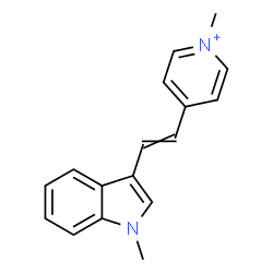 ChemSpider 2D Image | 1-Methyl-4-[2-(1-methyl-1H-indol-3-yl)vinyl]pyridinium | C17H17N2