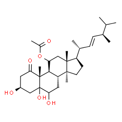 ChemSpider 2D Image | (3beta,22E)-3,5,6-Trihydroxy-14-methyl-1-oxoergost-22-en-11-yl acetate | C31H50O6