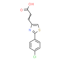 ChemSpider 2D Image | 3-[2-(4-Chlorophenyl)-1,3-thiazol-4-yl]acrylic acid | C12H8ClNO2S