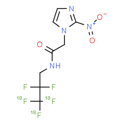 ChemSpider 2D Image | N-{2,2-Difluoro-3,3,3-tris[(~18~F)fluoro]propyl}-2-(2-nitro-1H-imidazol-1-yl)acetamide | C8H7F218F3N4O3