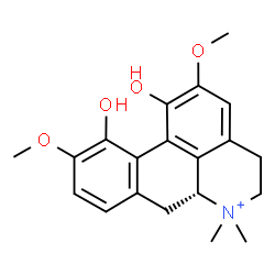 ChemSpider 2D Image | (6aR)-1,11-Dihydroxy-2,10-dimethoxy-6,6-dimethyl-5,6,6a,7-tetrahydro-4H-dibenzo[de,g]quinolinium | C20H24NO4
