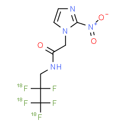 ChemSpider 2D Image | N-{2,3-Difluoro-2,3,3-tris[(~18~F)fluoro]propyl}-2-(2-nitro-1H-imidazol-1-yl)acetamide | C8H7F218F3N4O3