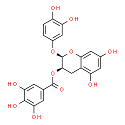 ChemSpider 2D Image | (2S,3R)-2-(3,4-Dihydroxyphenoxy)-5,7-dihydroxy-3,4-dihydro-2H-chromen-3-yl 3,4,5-trihydroxybenzoate | C22H18O11