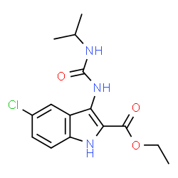 ChemSpider 2D Image | Ethyl 5-chloro-3-[(isopropylcarbamoyl)amino]-1H-indole-2-carboxylate | C15H18ClN3O3