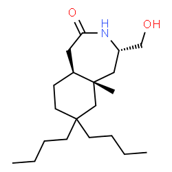 ChemSpider 2D Image | (4S,5aS,9aS)-7,7-Dibutyl-4-(hydroxymethyl)-5a-methyldecahydro-2H-3-benzazepin-2-one | C20H37NO2
